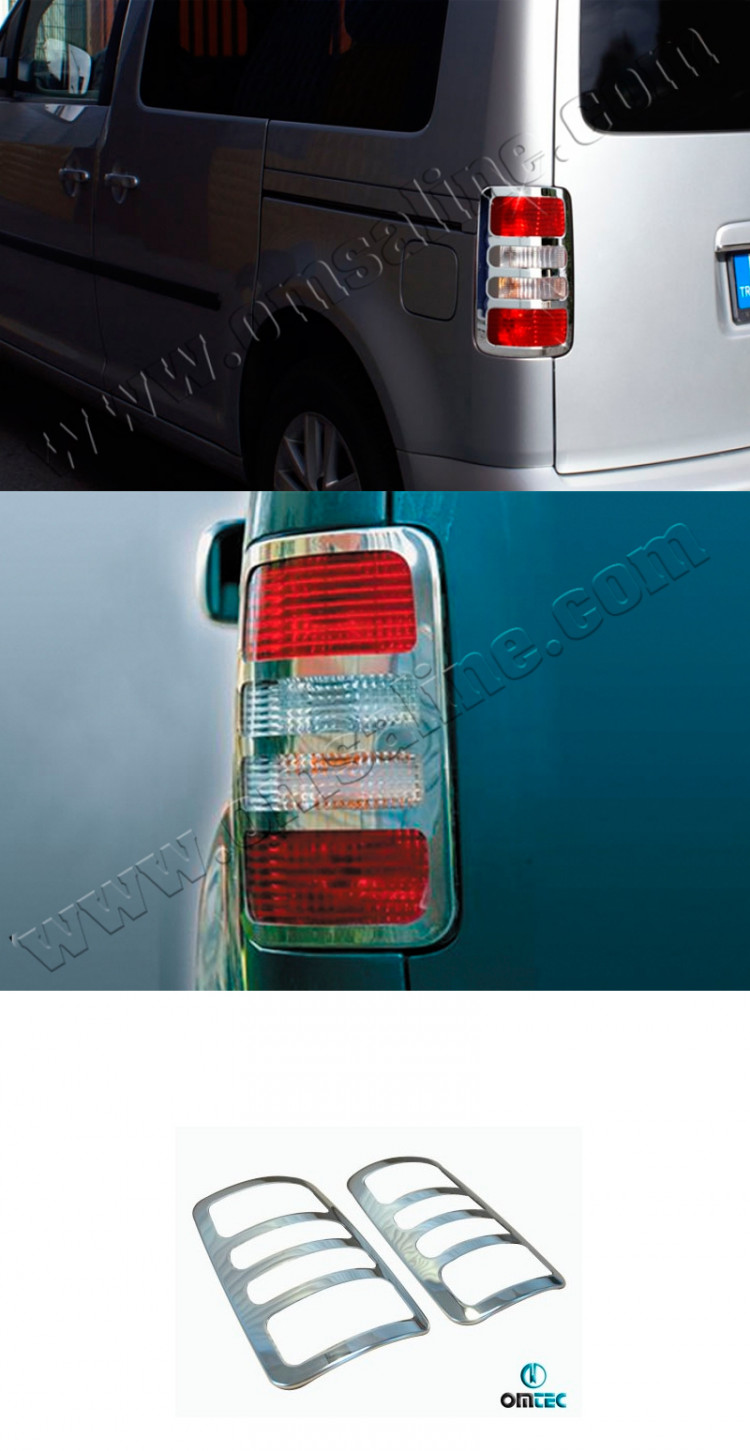 Стальные накладки на задние фонари Omsa Line Volkswagen Caddy III 2004-2009, Volkswagen Caddy III FL 2010-2014, Volkswagen Caddy III FL 2015-2021 Стальные накладки на задние фонари Omsa Line → 7520101 ` :: TUNING`Leader /img1