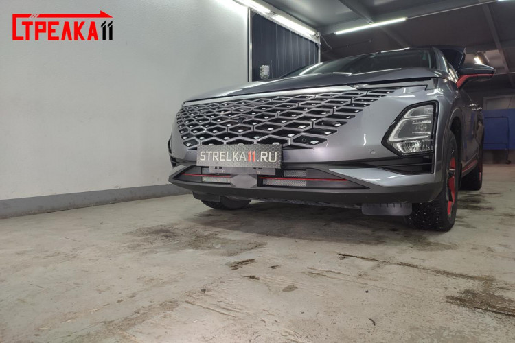 Сетка защитная в бампер Standart хром Strelka Omoda C5 2022- Сетка защитная в бампер Standart хром Strelka → OMOC522.chrome :: TUNING`Leader /img2