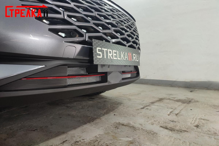 Сетка защитная в бампер Standart хром Strelka Omoda C5 2022- Сетка защитная в бампер Standart хром Strelka → OMOC522.chrome :: TUNING`Leader /img3