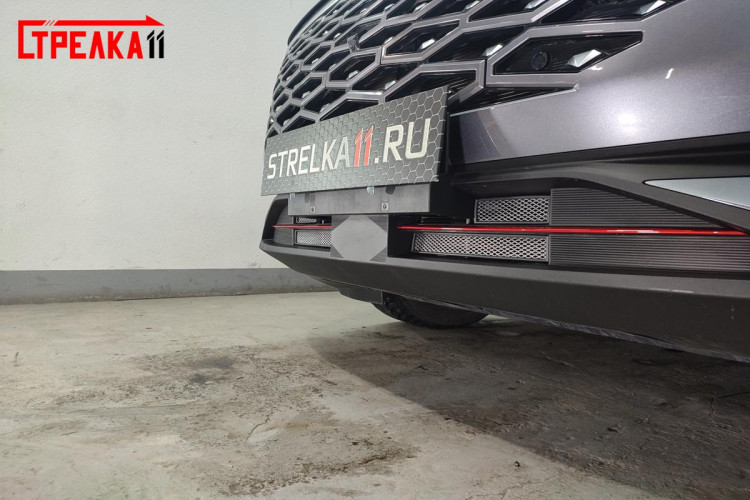 Сетка защитная в бампер Standart хром Strelka Omoda C5 2022- Сетка защитная в бампер Standart хром Strelka → OMOC522.chrome :: TUNING`Leader /img5