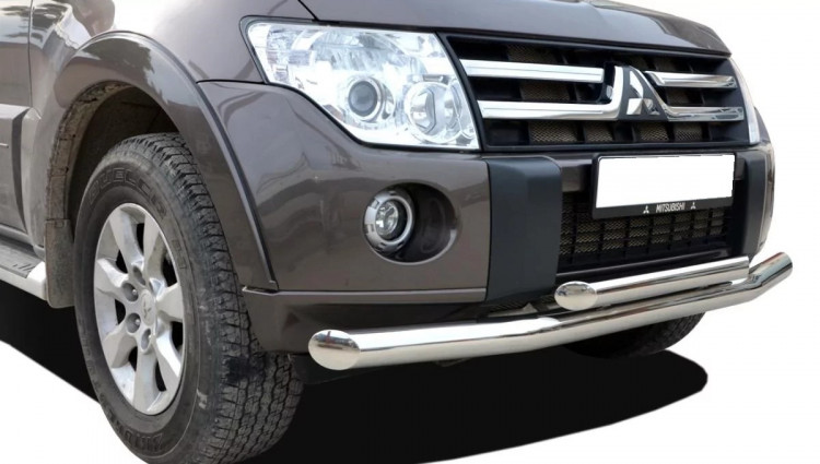 Защита стальная переднего бампера двойная (d 70/42) Tamsan Mitsubishi Pajero 2006-2011, Mitsubishi Pajero FL 2011-2014, Mitsubishi Pajero FL 2015- Защита стальная переднего бампера двойная (d 70/42) Tamsan → TCG7042MTS.05.04 :: TUNING`Leader /img9