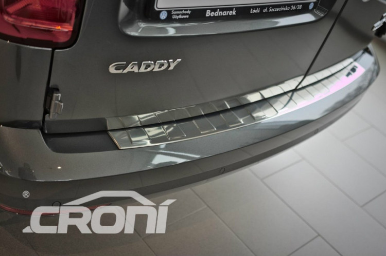 Накладка на задний бампер "трапеция" зеркальная стальная Croni KIA Sorento FL 2013-2020 Накладка на задний бампер