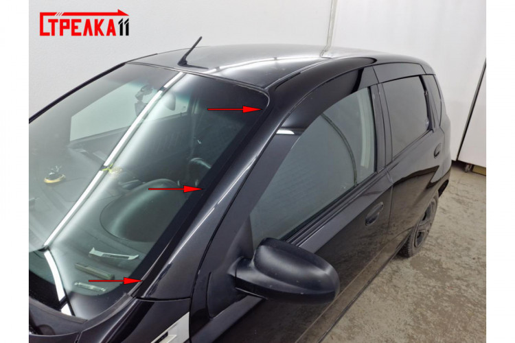 Водосток (дефлектор) лобового стекла акриловый Премиум Strelka → VP.124 :: TUNING`Leader /img4