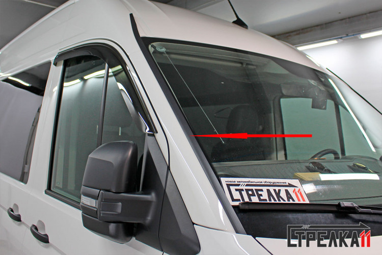 Водосток (дефлектор) лобового стекла Strelka Volkswagen Crafter 2017- Водосток (дефлектор) лобового стекла Strelka → 156.ST2 :: TUNING`Leader /img7