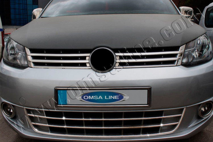 Стальные накладки на решетку воздухозаборника Omsa Line (Trend) Volkswagen Caddy III 2004-2009, Volkswagen Caddy III FL 2010-2014, Volkswagen Caddy III FL 2015-2021 Стальные накладки на решетку воздухозаборника Omsa Line (Trend) → 7534082 ` :: TUNING`Leader /img1