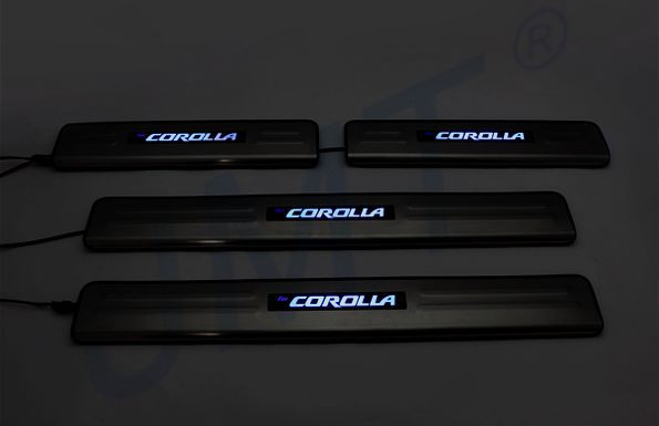 Накладки на пороги стальные с LED подсветкой JMT Toyota Corolla 2013-2016, Toyota Corolla FL 2016-2019 Накладки на пороги стальные с LED подсветкой JMT → 25157 :: TUNING`Leader /img3