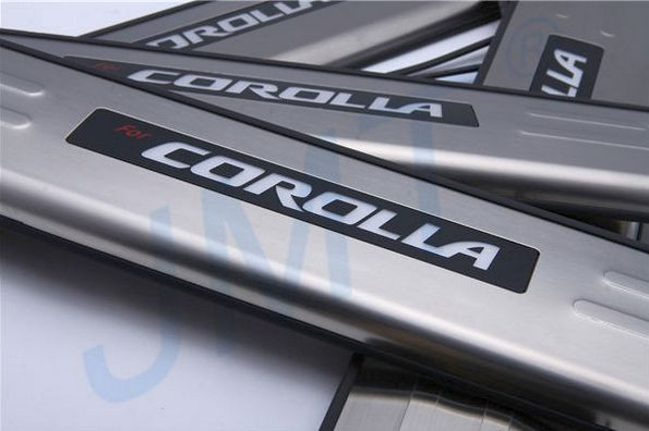 Накладки на пороги стальные с LED подсветкой JMT Toyota Corolla 2013-2016, Toyota Corolla FL 2016-2019 Накладки на пороги стальные с LED подсветкой JMT → 25157 :: TUNING`Leader /img2
