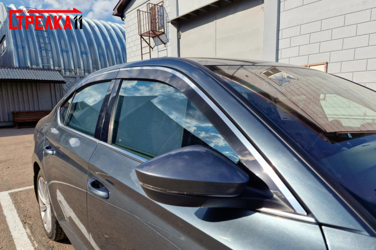Дефлекторы на окна тонированные с хромированным молдингом 2D Strelka Skoda Superb 2015- Дефлекторы на окна тонированные с хромированным молдингом 2D Strelka → 2D159-4C.S11 :: TUNING`Leader /img8