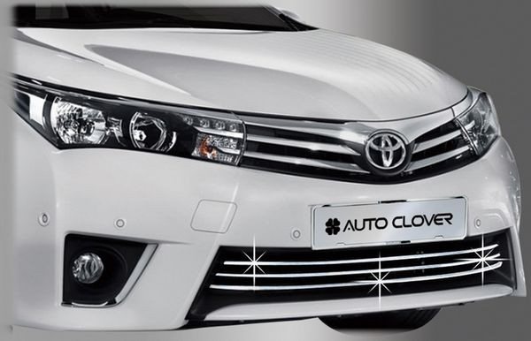 Накладки хромированные на решетку радиатора (низ) Autoclover Toyota Corolla 2013-2016, Toyota Corolla FL 2016-2019 Накладки хромированные на решетку радиатора (низ) Autoclover → C741 :: TUNING`Leader /img2
