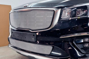 Сетка защитная в бампер Standart хром Strelka (рестайлинг 2018-2020) KIA Carnival 2014-2020 > TUNINGLeader.ru