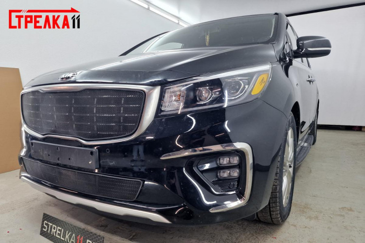 Сетка защитная в бампер Standart черный Strelka (рестайлинг 2018-2020) KIA Carnival 2014-2020 Сетка защитная в бампер Standart черный Strelka (рестайлинг 2018-2020) → KCAR.top.black :: TUNING`Leader /img7