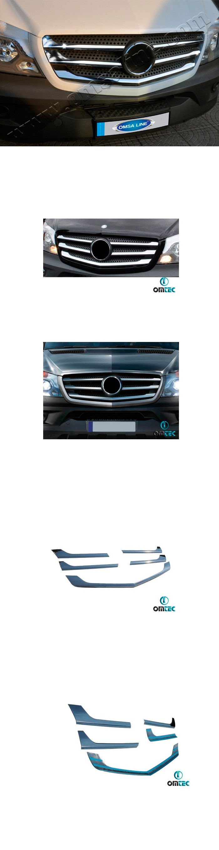 Стальные накладки на решетку радиатора Omsa Line Mercedes-Benz Sprinter W906 FL 2016-2017 Стальные накладки на решетку радиатора Omsa Line → 4724082 :: TUNING`Leader /img1