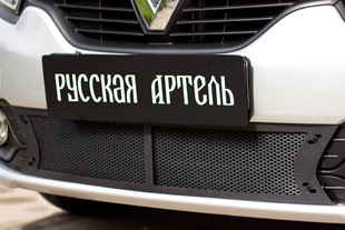 Защитная сетка решетки переднего бампера Русская Артель Renault Logan 2013-2017 > TUNINGLeader.ru