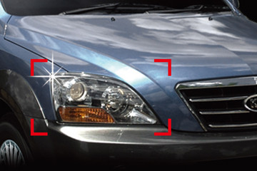 Хромированные накладки на передние фары Autoclover KIA Sorento FL 2006-2009 > TUNINGLeader.ru