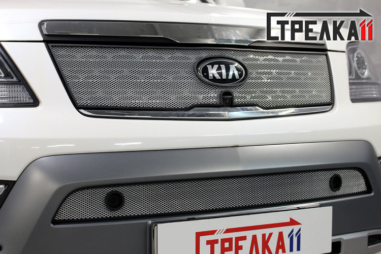 Сетка защитная в бампер Standart хром Strelka KIA Mohave FL 2017-2020 Сетка защитная в бампер Standart хром Strelka → KMOH17.bot.chrome :: TUNING`Leader /img4