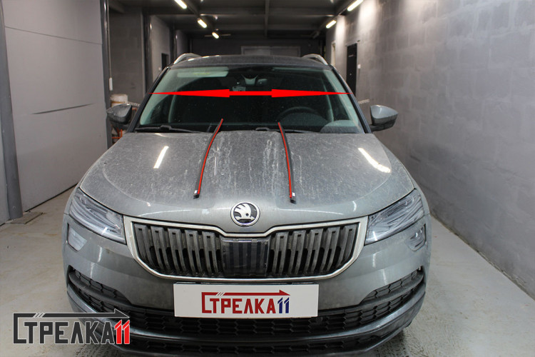 Водосток (дефлектор) лобового стекла Strelka Skoda Karoq 2017- Водосток (дефлектор) лобового стекла Strelka → 125.ST2 :: TUNING`Leader /img2