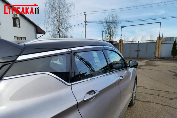Дефлекторы на окна тонированные с хромированным молдингом 2D Strelka (4+4 элемента) → 2D215-8C.S11 :: TUNING`Leader /img5