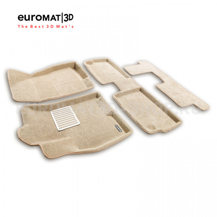 Коврики текстильные бежевые LUX 3D Euromat (3 ряда) Chery Tiggo 8 Pro 2021- Коврики текстильные бежевые LUX 3D Euromat (3 ряда) → EM3D-001422T :: TUNING`Leader /img1