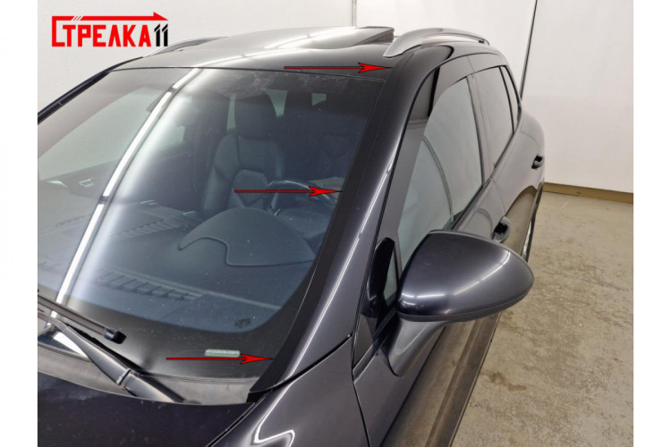 Водосток (дефлектор) лобового стекла акриловый Премиум Strelka → VP.108 :: TUNING`Leader /img5