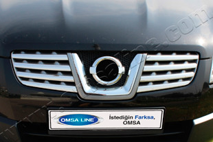 Стальные накладки на решетку радиатора (8 элементов) Omsa Line Nissan Qashqai 2007-2010 > TUNINGLeader.ru