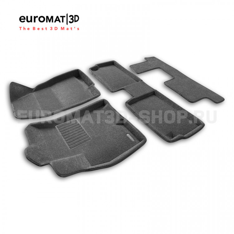 Коврики текстильные серые Business 3D Euromat (3 ряда) → EMC3D-001422G :: TUNING`Leader /img1
