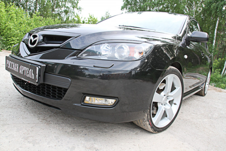 Реснички на передние фары (вариант 2) Русская Артель (хэтчбек) Mazda 3 2003-2006, Mazda 3 FL 2006-2008 Реснички на передние фары (вариант 2) Русская Артель (хэтчбек) → REM3-016900 :: TUNING`Leader /img1