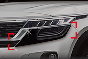 Накладки под передние фары черные Autoclover E601: KIA Seltos 2020- > TUNING`Leader Накладки под передние фары черные Autoclover KIA Seltos 2020- > TUNINGLeader.ru