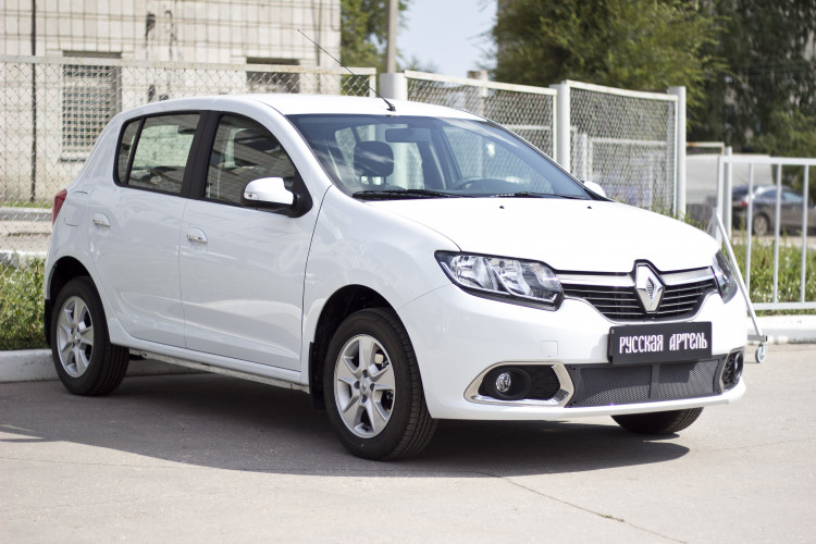Защитная сетка решетки переднего бампера Русская Артель Renault Sandero 2012-2017 Защитная сетка решетки переднего бампера Русская Артель → SBRS-046602 :: TUNING`Leader /img1