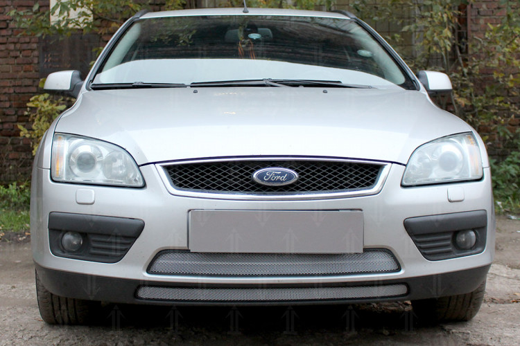 Сетка защитная в бампер Standart хром Strelka Ford Focus II SD 2005-2008, Ford Focus II HB 2004-2008, Ford Focus II SW 2005-2013 Сетка защитная в бампер Standart хром Strelka → FF2.05.chrome :: TUNING`Leader /img2