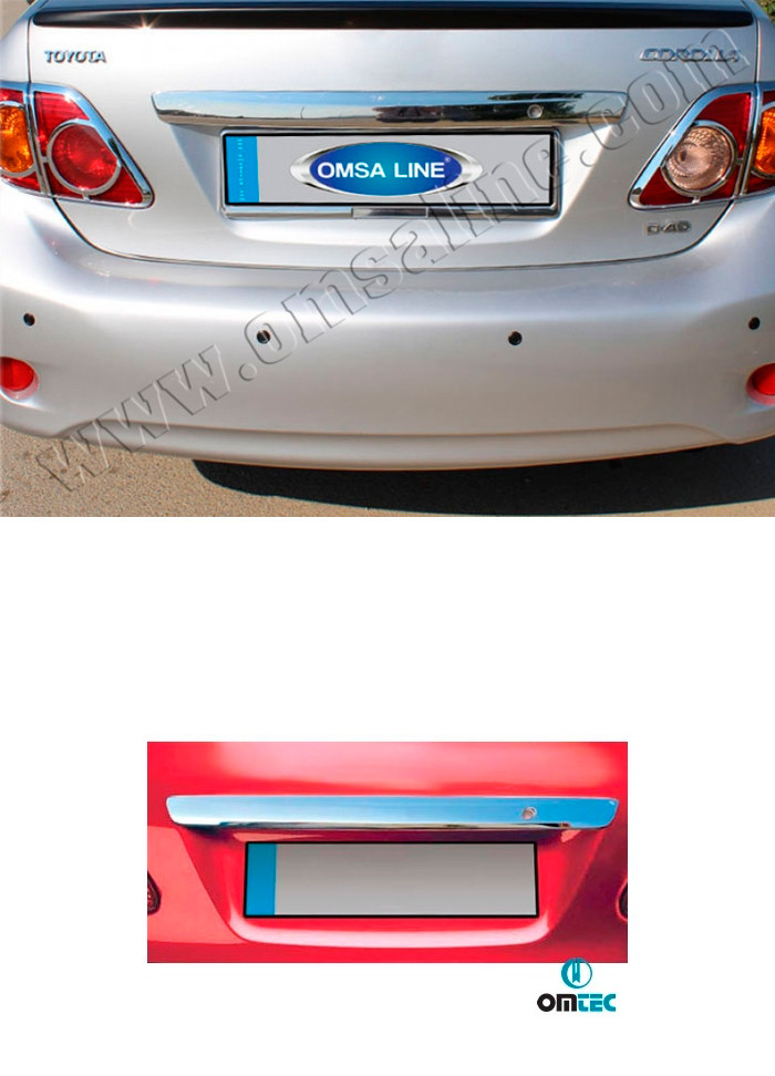 Стальная накладка на крышку багажника над номером Omsa Line Toyota Corolla 2007-2010 Стальная накладка на крышку багажника над номером Omsa Line → 7011052 :: TUNING`Leader /img1