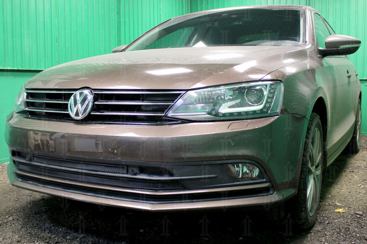Сетка защитная в бампер Standart черный Strelka Volkswagen Jetta FL 2014-2019 Сетка защитная в бампер Standart черный Strelka → WVJ15 :: TUNING`Leader /img1