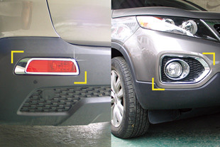 Хромированные накладки на противотуманные фары (6 элементов) Kyoungdong KIA Sorento 2009-2012 > TUNINGLeader.ru