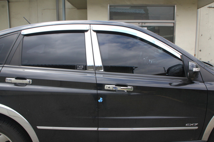 Дефлекторы на окна хромированные Autoclover (4 элемента) SsangYong Actyon 2005-2011 Дефлекторы на окна хромированные Autoclover (4 элемента) → A447 :: TUNING`Leader /img1