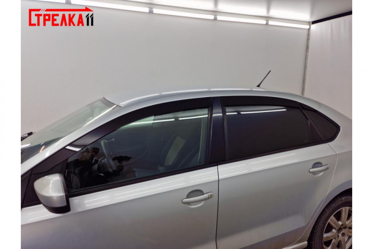Дефлекторы на окна тонированные 2D Strelka (6 элементов) Volkswagen Polo SD 2010-2015, Volkswagen Polo SD FL 2015-2020 Дефлекторы на окна тонированные 2D Strelka (6 элементов) → 2D258-6.S11 :: TUNING`Leader /img3