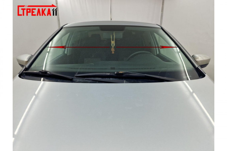 Водосток (дефлектор) лобового стекла акриловый Премиум Strelka Volkswagen Polo SD 2010-2015, Volkswagen Polo SD FL 2015-2020 Водосток (дефлектор) лобового стекла акриловый Премиум Strelka → VP.115 :: TUNING`Leader /img4