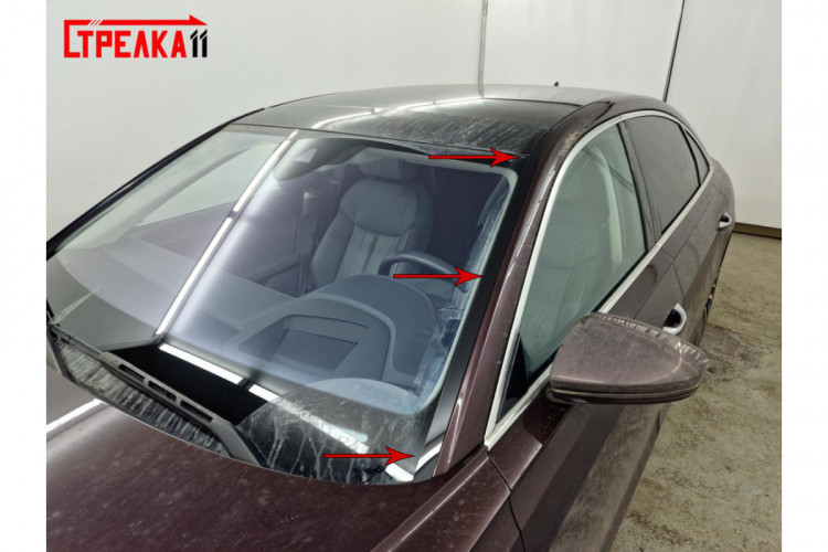 Водосток (дефлектор) лобового стекла акриловый Премиум Strelka Audi A8 2018- Водосток (дефлектор) лобового стекла акриловый Премиум Strelka → VP.119 :: TUNING`Leader /img4