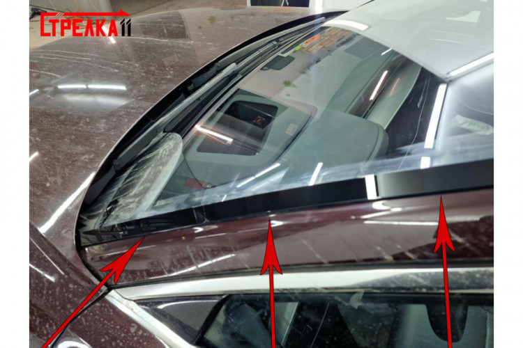 Водосток (дефлектор) лобового стекла акриловый Премиум Strelka Audi A8 2018- Водосток (дефлектор) лобового стекла акриловый Премиум Strelka → VP.119 :: TUNING`Leader /img5