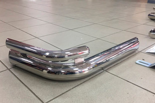 Защита стальная заднего бампера углы двойные (d 70/42) Tamsan Toyota Land Cruiser 100 1998-2007 > TUNINGLeader.ru