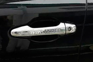 Хромированные накладки с надписью на ручки дверей OEM-Tuning Toyota Highlander 2014-2016, Toyota Highlander FL 2017-2019 > TUNINGLeader.ru