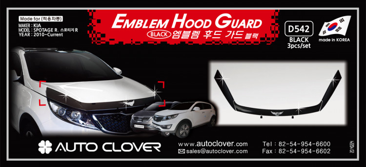 Дефлектор на капот пластиковый Autoclover KIA Sportage 2010-2013, KIA Sportage FL 2014-2015 Дефлектор на капот пластиковый Autoclover → D542 :: TUNING`Leader /img6