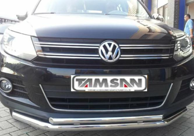 Защита стальная переднего бампера двойная (d 70/42) Tamsan Volkswagen Tiguan 2016-2020 Защита стальная переднего бампера двойная (d 70/42) Tamsan → TCG7042VLW.54.22 :: TUNING`Leader /img1