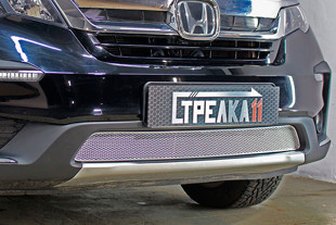 Сетка защитная в бампер Premium хром Strelka Honda Pilot FL 2018- > TUNINGLeader.ru