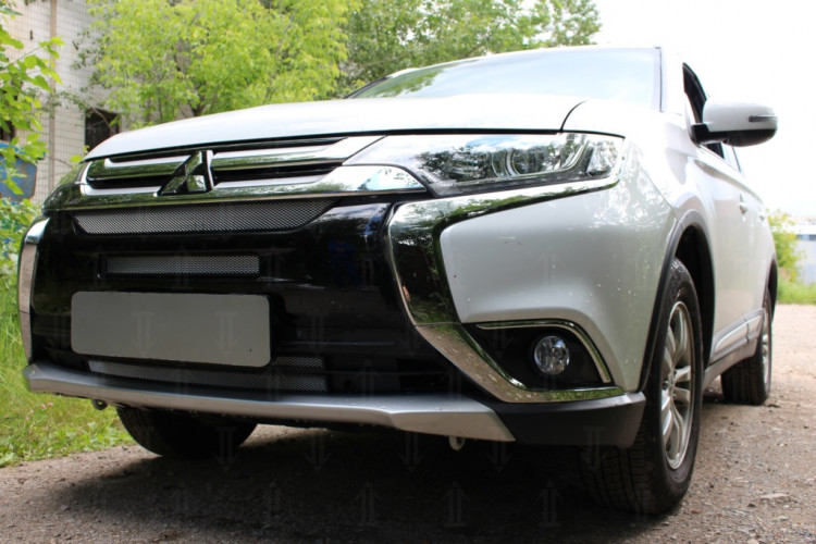 Сетка защитная в бампер Standart хром Strelka Mitsubishi Outlander FL 2015-2018 Сетка защитная в бампер Standart хром Strelka → MITOUT15.cam.chrome :: TUNING`Leader /img2